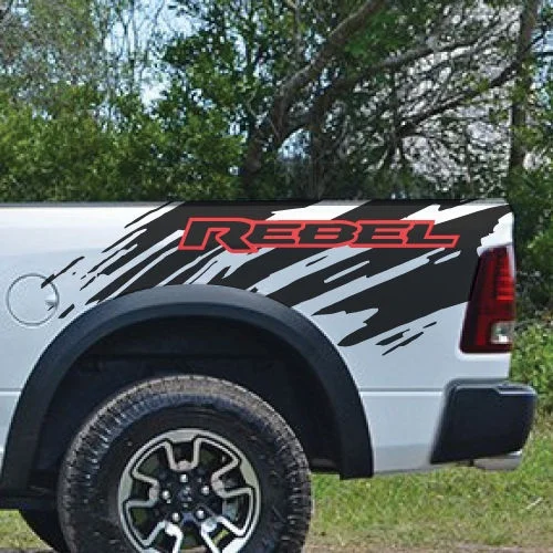 Для 2 Цвет Dodge Ram Rebel всплеск гранж логотип виниловая наклейка для грузовика