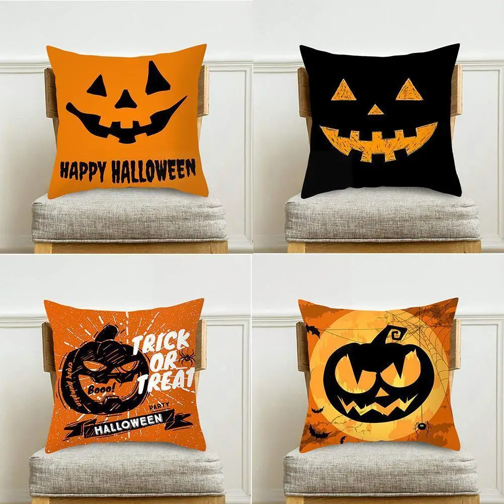 

Halloween Blue Purple Black Pillowcase Ghost Party Happy Treat Party Pumpkin Decoration Party Trick Halloween Or H6W3