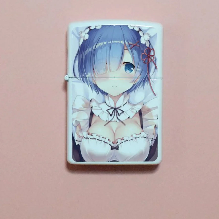 

Cute Anime Girls Paint No Logo Outside Metal Protect Case Universal Replace Shell For ZP Kerosene Gasoline Lighter Accessories