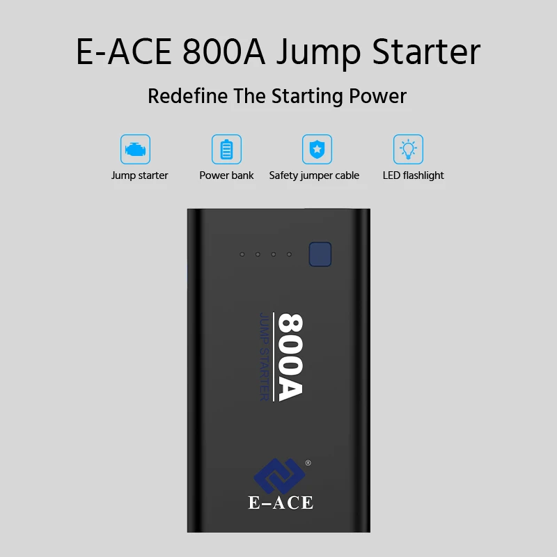 E-ACE стартер Power Bank для автомобиля Стартер пусковое устройство батарея booster batterie