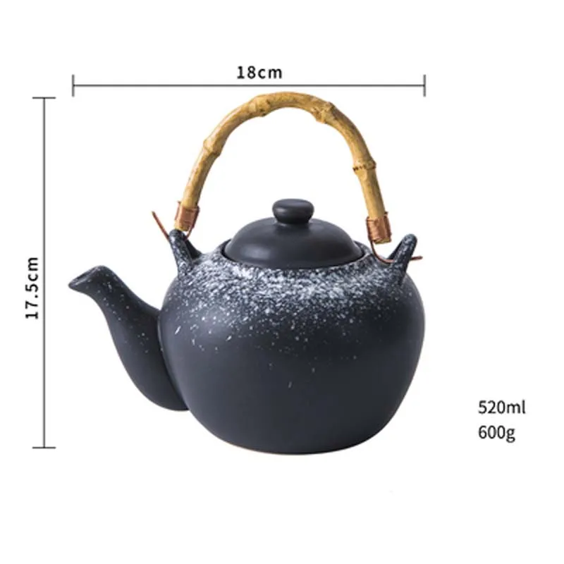 

FANCITY drinking tea cup single pot creative bamboo handle por Japanese style tea set teapot ceramic household tea maker
