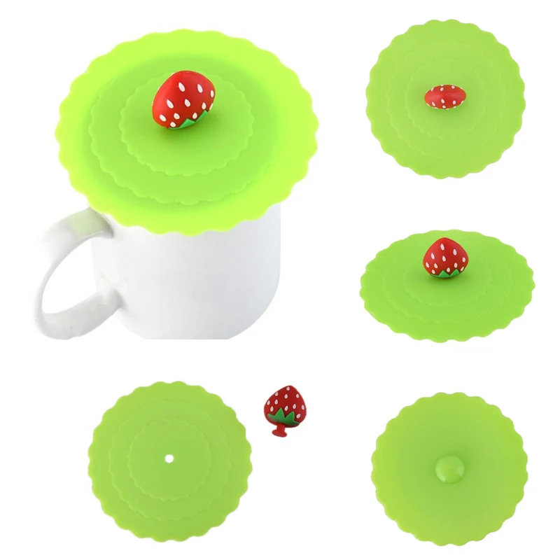 Милые многоразовые крышки для стаканчиков с фруктами силиконовые чашек защитой