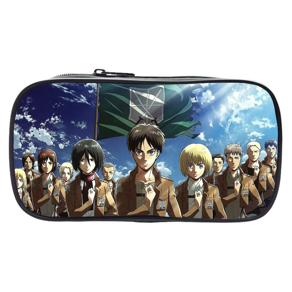 

NEW Attack on Titan Students Pencil Case Pencil Box Kids Zipper Pen Bag Children Pencil Holder School Supplies Girls Makeup Bag