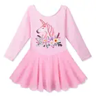 Балетное платье BAOHULU для девочек с рисунком розовой лошади, детское платье для дня рождения, балетное платье, костюмы с длинным рукавом для девочек