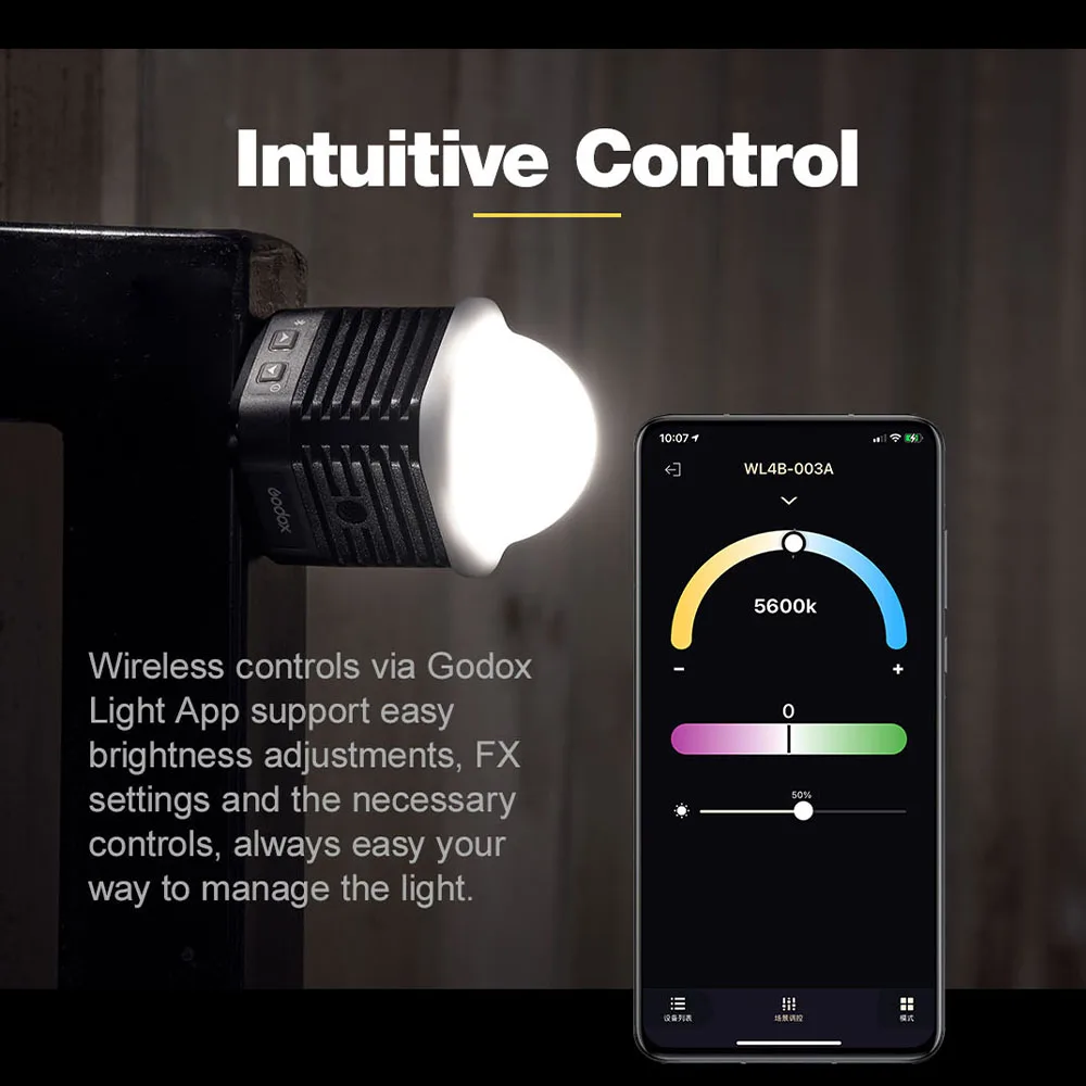 Godox WL4B LED Light 5600K 100ft Waterproof Underwater 30m Photography Light Lamp with Support Mobile APP