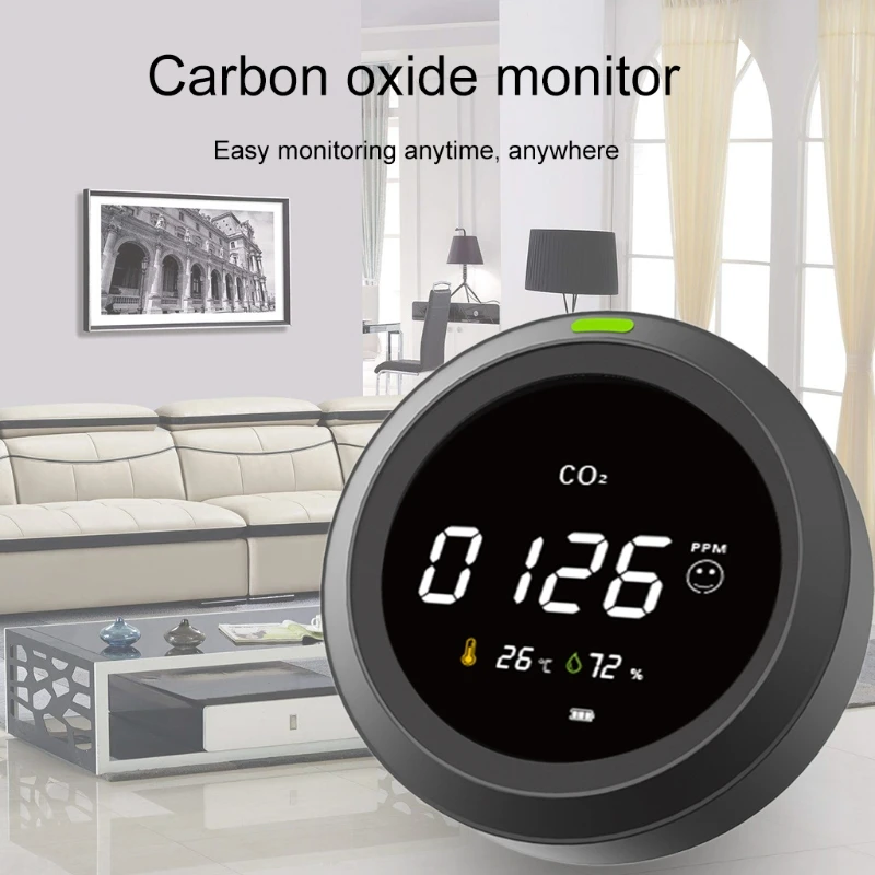 

CO2 Meter Carbon Dioxide Detector Temperature and Humidity Air Quality Monitor