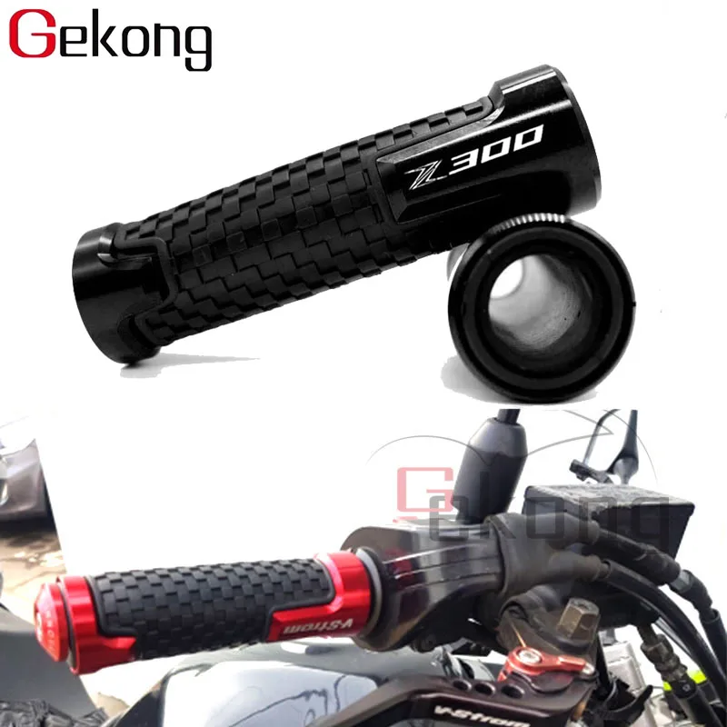 

For Kawasaki Ninja Z300 Z 300 2010-2018 2017 2016 7/8'' 22mm Motorcycle Handlebar Grip CNC Aluminum With Logo "Z300 "