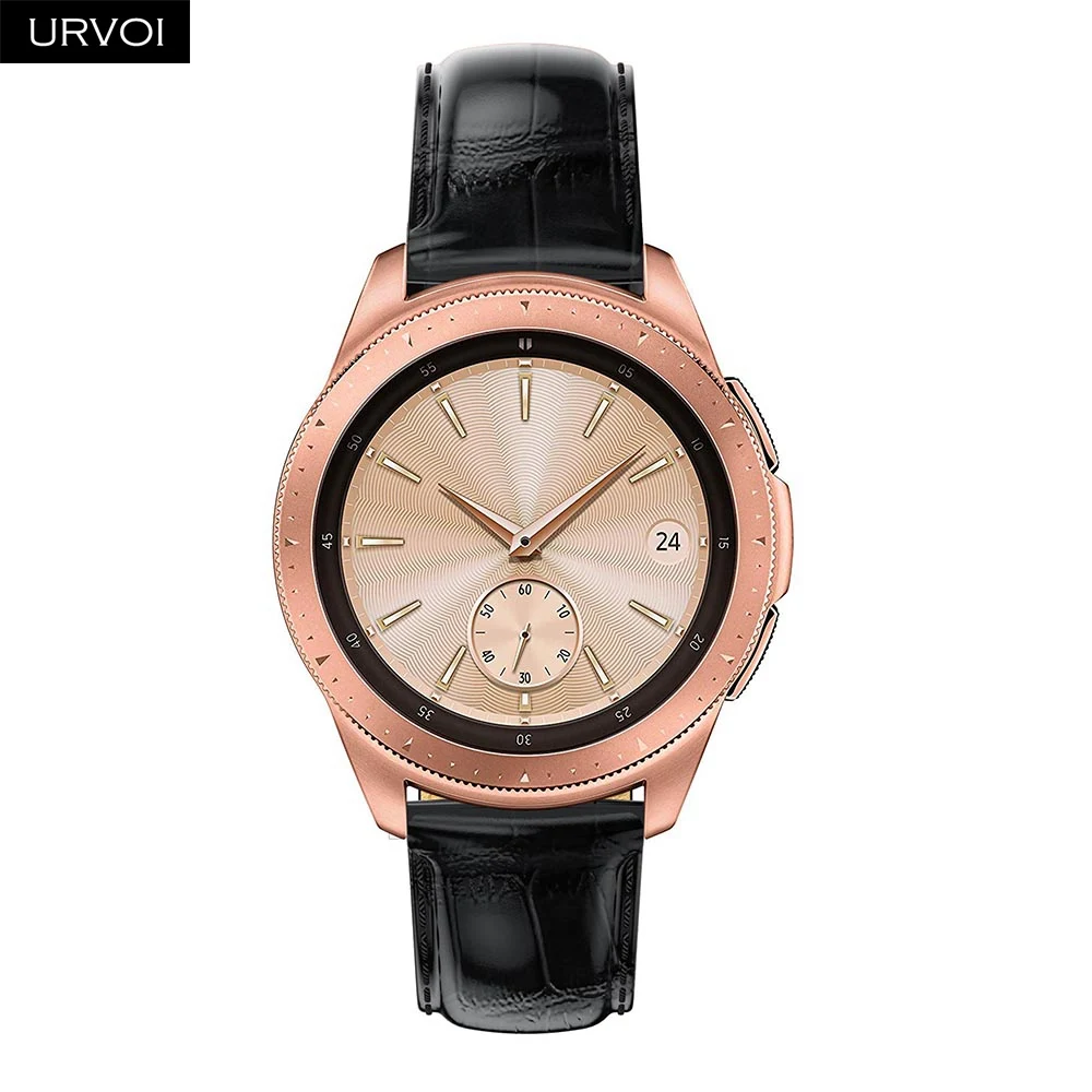 Кожаный ремешок URVOI для Galaxy Watch Active 42 46 мм спортивный HUAWEI GT быстросъемные штифты