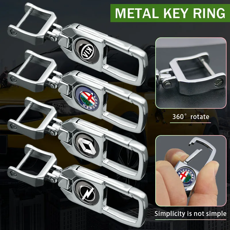 3D металлический автомобильный брелок для ключей Mitsubishi BMW Audi Ford Nissan Toyota Honda Opel Kia