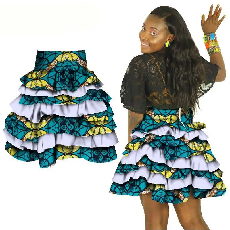 Сексуальная африканская многослойная юбка с оборками для вечевечерние мини-юбка