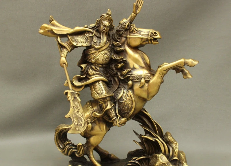 

14-дюймовая стандартная Статуя Дракона GuanGong Yu Warrior God Ride Horse