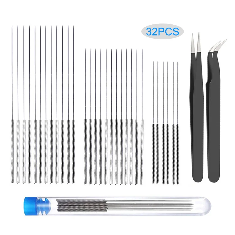 Nozzle Cleaning Kit 30 Pieces Nozzle Cleaner 0.15mm 0.2mm 0.25mm 0.35mm 0.4mm Cleaning Needles For 3d Printer