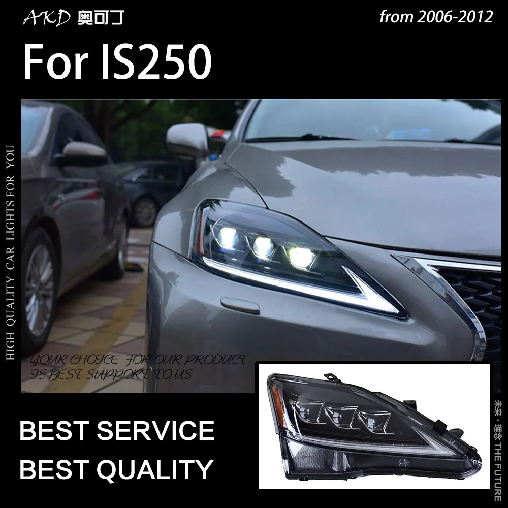 AKD автостайлинг фара для Lexus IS250 фары 2006 2012 IS300 светодиодный ная DRL сигнальная лампа