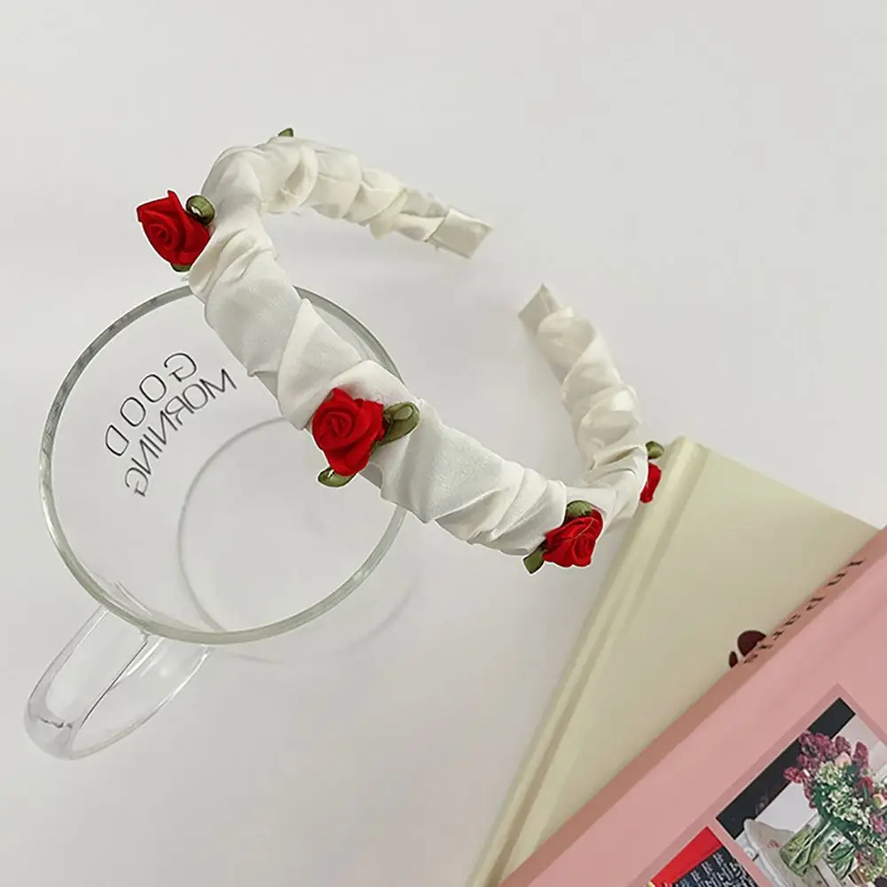 

NEW Sweet Rose Flower Hair Hoop Children Cloth Head Band Cute Women Girls Face Wash Headwear Hair Accessories