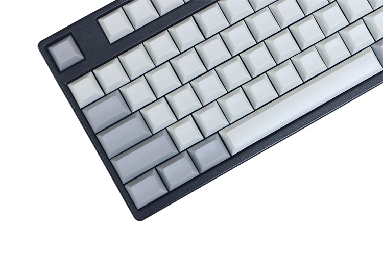 Grey White 104 ключей PBT пустые колпачки для ключей DSA профиль Чехлы для клавиш Набор для механической клавиатуры для игр механическая клавиатура - Цвет: Grey White