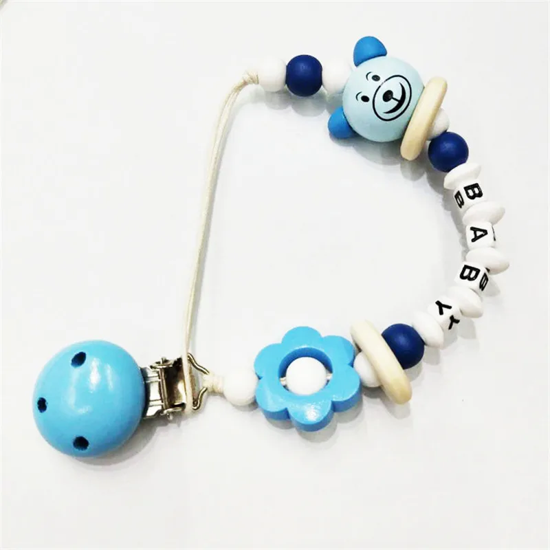 

Baby Pacifier Clip Chain Infant Boys Girls Cute Cartoon Bear Letters Toys Teether Pacifier Chain Baby Nipple Feeding Dental Care