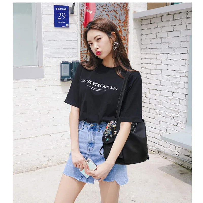 

Backpack Bag Korean Version Of The Backpack Personality Embroidery Fashion Wild Casual Bag Dumplings Backpack National Wind Back