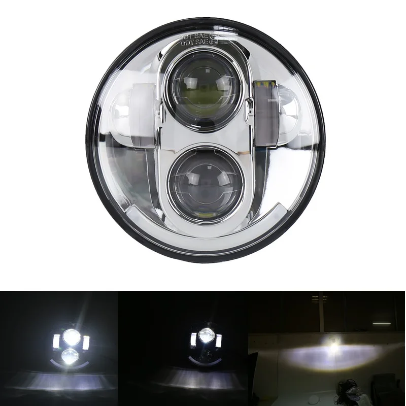 

Black 5.75" HID LED H4 Headlight High Low Beam 5 3/4" Front Driving Headlights Headlamp For H.a.r l.e.y Moto Sportster 833 1200