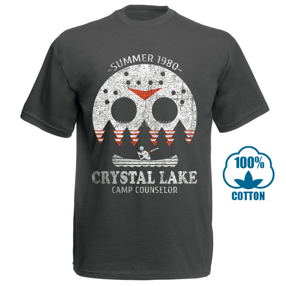 Charcoal Crystal Lake Camp consultant футболка 13 Friday Jason Horror 13Th Fun - Цвет: Charcoal