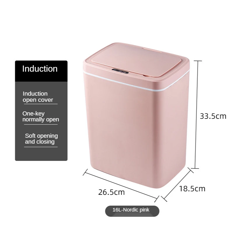 

Kitchen Smart Trash Cans Smart Sensor Waste Bins Automatic Opening&Closing Garbage Can Bathroom Collision Sensing Trash Bin New