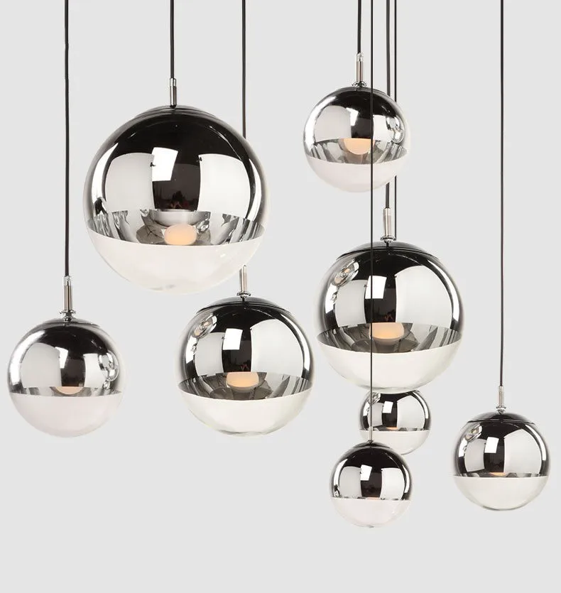 Nordic Silver Gold Glass подвесной светильник Современный зеркальный стеклянный шар