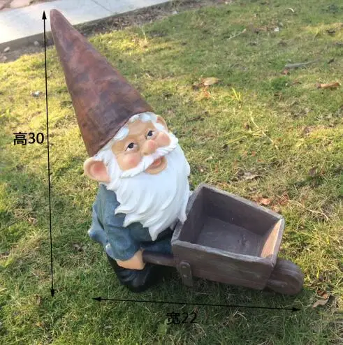 

High30cm,American Country Elf Dwarf Cart Home Farm Decoration Micro Landscape Gardening Decoration.Unique,High-30cm