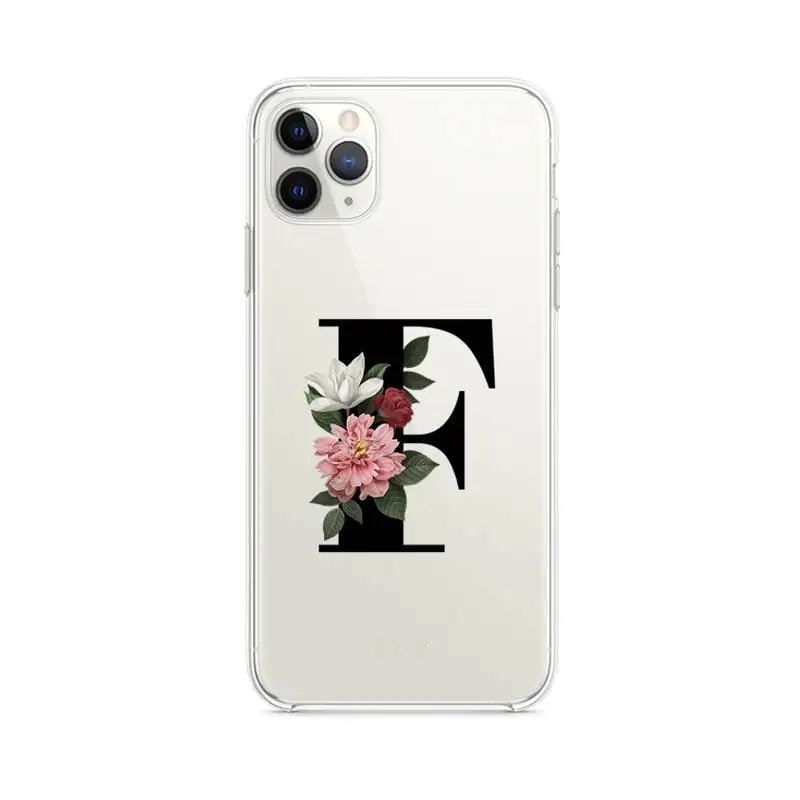 

26 Letter A-Z Phone Case clear for iphone 12 pro max 11 pro XS MAX 8 7 6 6S Plus X 5S SE 2020 XR cover