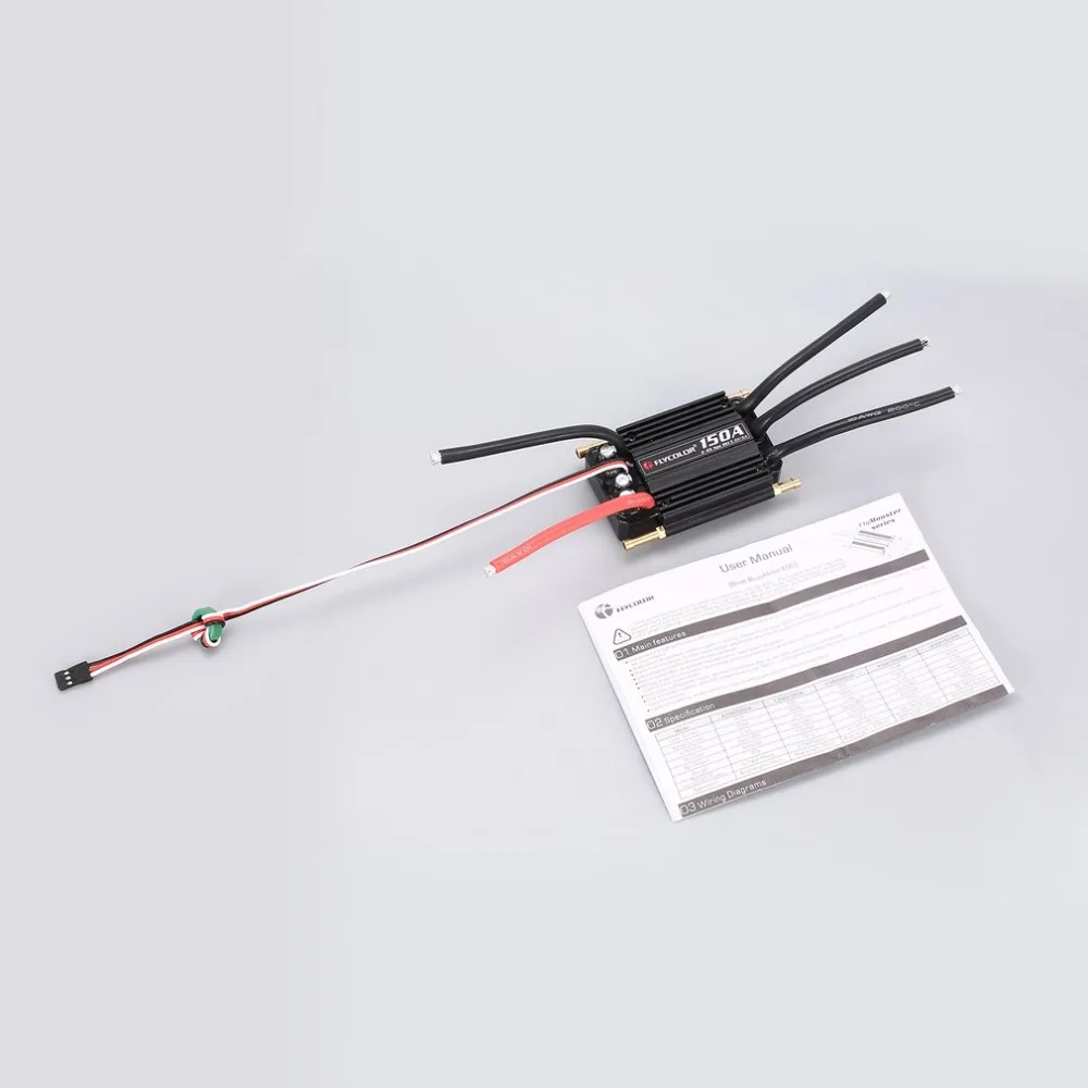 FLYCOLOR 2-6S 120A150A водонепроницаемый бесщеточный ESC Регулятор скорости для RC лодки с BEC 5,5 V/5A система водяного охлаждения