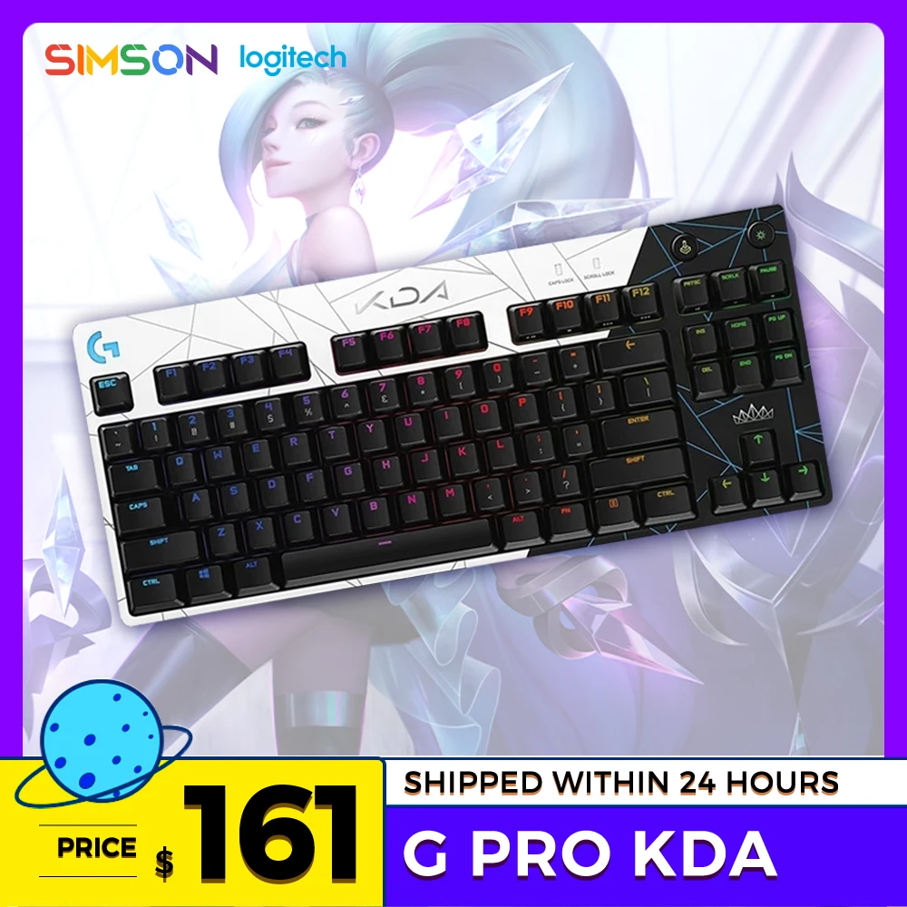 

2021 New Logitech G PRO KDA Mechanical Gaming RGB Backlit USB 104 Keys Wired Mechanical Keyboard GX BROWN for Desktop PC Gamer