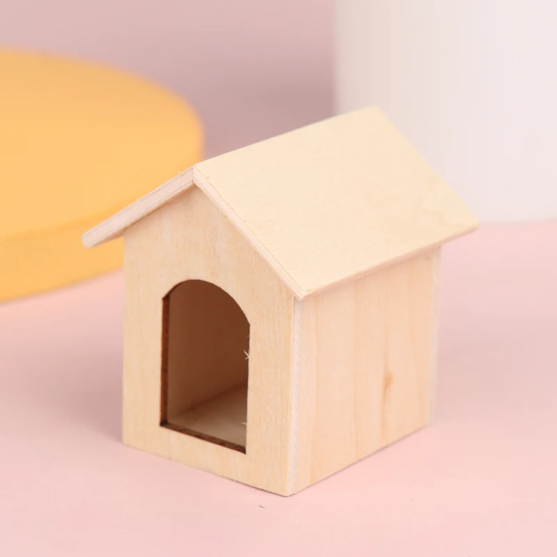 

1:12 Кукольный Миниатюрный деревянный домик для питомца, Конура модель домашнего декора аксессуары Игрушки для сцены реквизит игрушка
