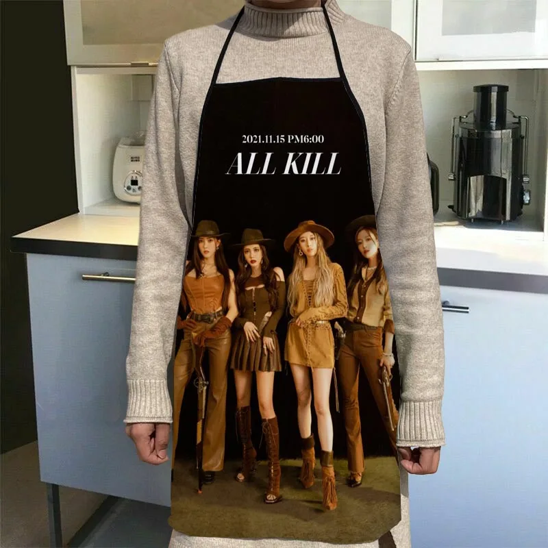 

KPOP T-ara Apron Home Coffee Shop Cleaning Aprons Anti-Dirty Kitchen Accessories For Men Women 50x75cm,68x95cm 1009