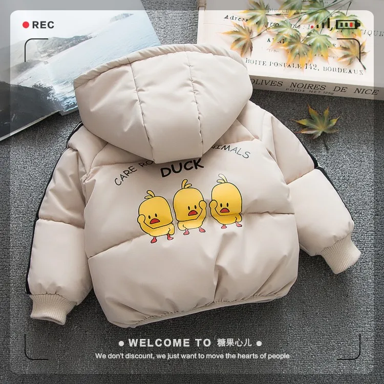2019 New Winter Fashion Girls Boys Outerwear Coats Yellow Duck Cotton-padded Jackets Kids Jacket | Детская одежда и обувь