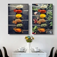 kitchen theme mix herb and spices canvas painting posters and prints cuadros wall art pictures for restaurant dining room decor