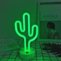 led cactus light cute night table lamp light for kids room bedroom gift party home decorations usbbattery powered neon lamp