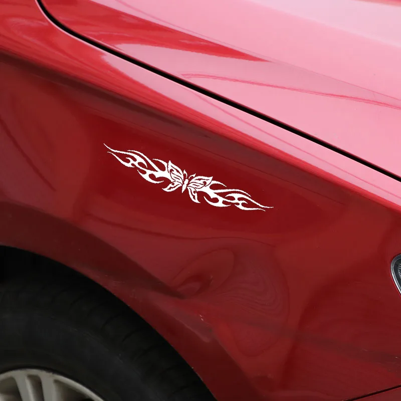 

Car Sticker Butterfly Decal Car Sticker Graphic Tribal Flame Car PVC Car Sticker Creative Waterproof Black/White, 18cm*3cm