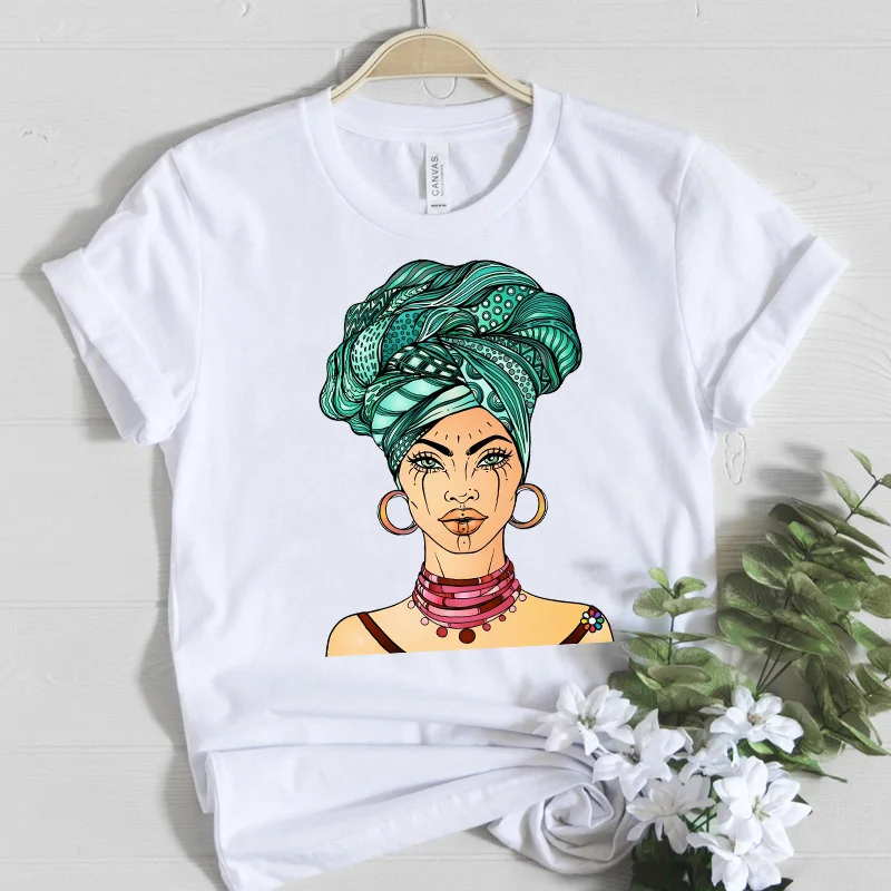

Aesthetic African Women Graphic T Shirt Black Melanin Queen Female T-shirt Beautiful Africa Girl Tee Shirt Femme