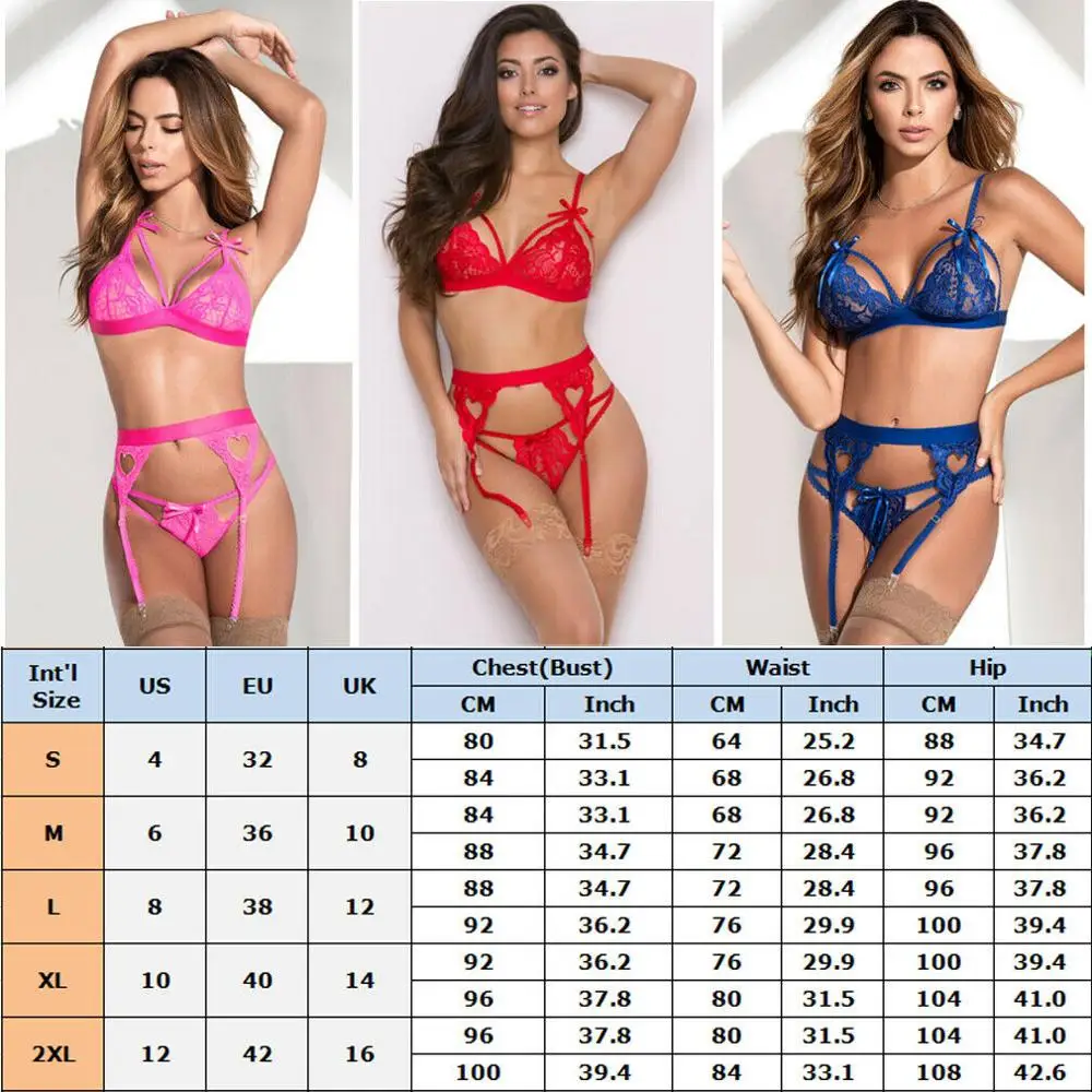 

Sexy Lingerie Set Women Lace Bandage Bras Underwear G-string with Garter Belt Exotic Sets Nightwear Sleepwear Exotic Apparel