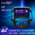 Автомобильная интеллектуальная система NaviFly серии 7862, 6 ГБ + 128 ГБ, Carplay QLED, 1280x720, Android, для Hyundai i30 1 FD 2007 - 2012