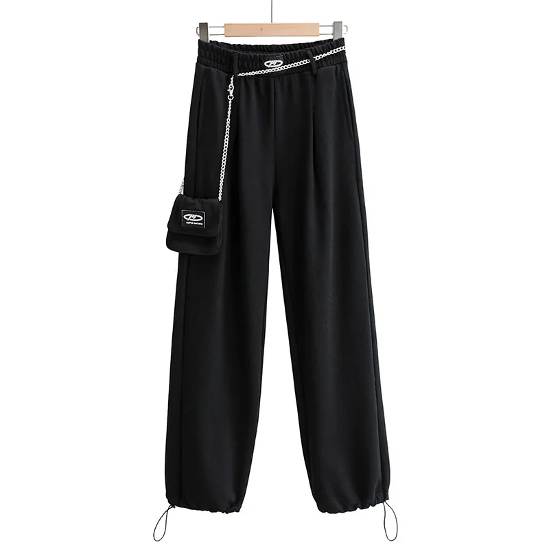 

INS Hot Sale Full-Length Belt Bag Elastic Waist Guard Pants Autumn And Winter Women'S Sports Casual Pants With Trousers