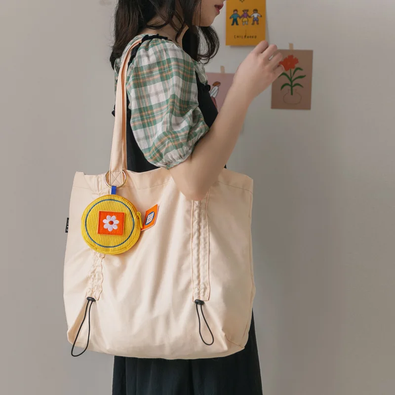 Большая холщовая женская сумка для покупок на плечо тканевая хлопковая женщин