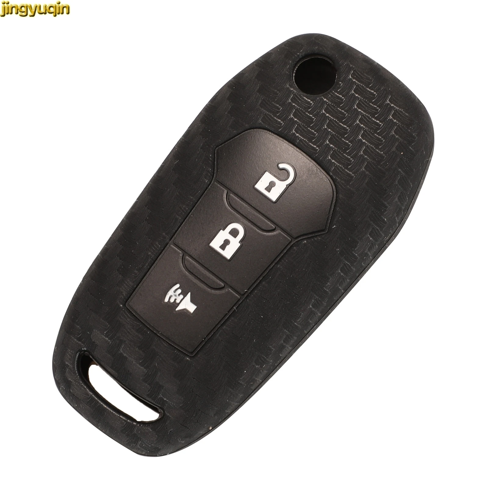 

Jingyuqin 30ps Flip Remote Car Key Carbon Silicone Cover For Ford EcoSport 2018 Escort 2017 Everest Explorer Kuga Mondeo 2013 3B