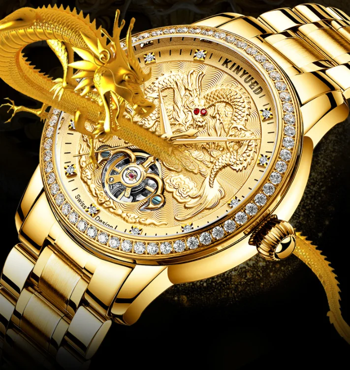 Новинка 2020 брендовые Роскошные мужские часы полностью автоматические рельефные