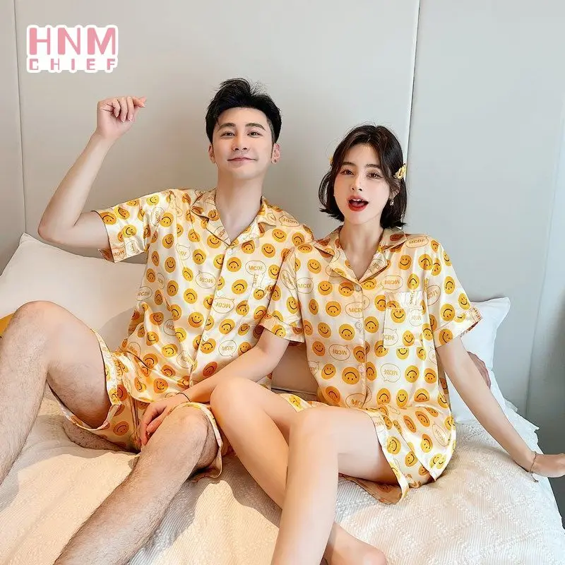Пижамные комплекты Повседневная модная пижама с принтом для пар домашняя одежда