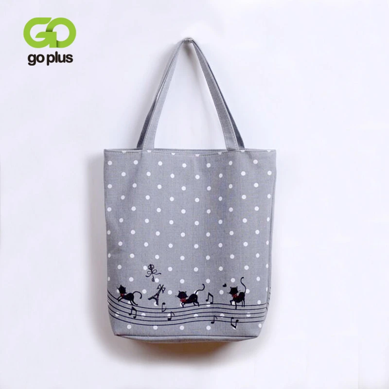 Женская Холщовая Сумка на плечо GOPLUS большая пляжная сумка с принтом музыкальных