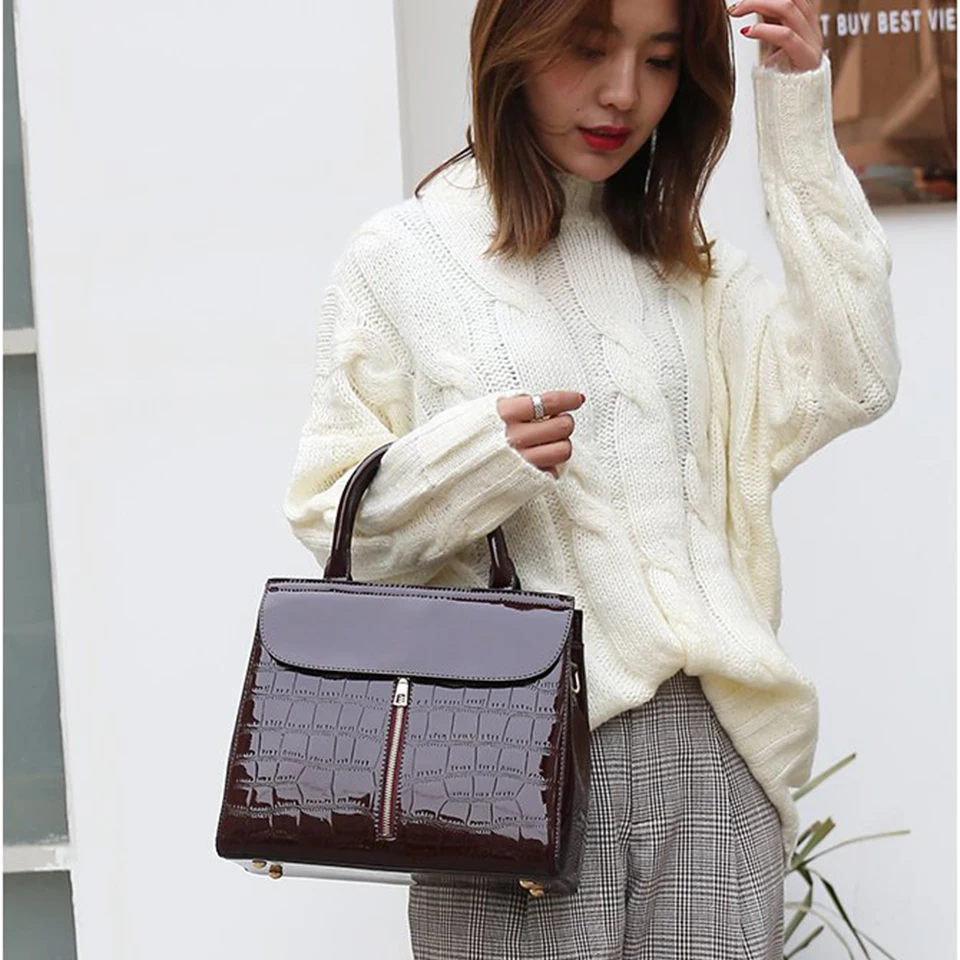 3 шт. Лакированная кожа Сумки из натуральной кожи сумки для женщин 2020 модная