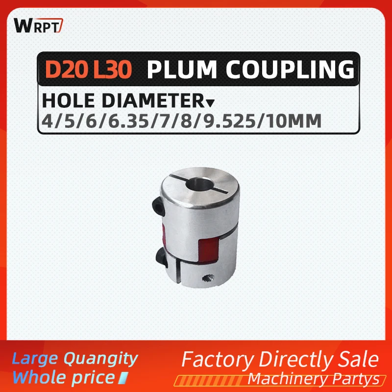 

1pc D20 L30 XB20*30-4/5/6/6.35/7/8/9.525/10mm Plum coupling large torque engraving machine servo motor elastic encoder coupler