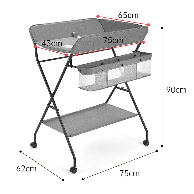 

Портативный детский пеленальный столик с колесами, складной органайзер для подгузников
