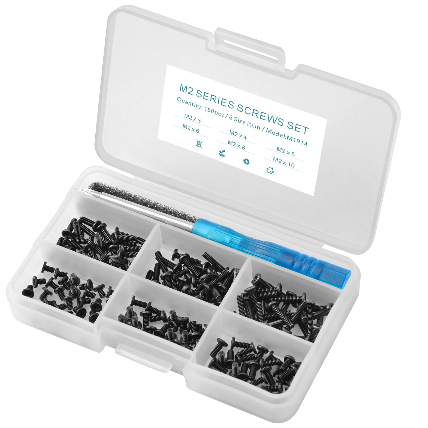 180 шт. M2.0 серии набор винтов для ноутбука Нетбуки Тетрадь ноутбук M2 x 3L 4L 5L 6L 8L 10L |