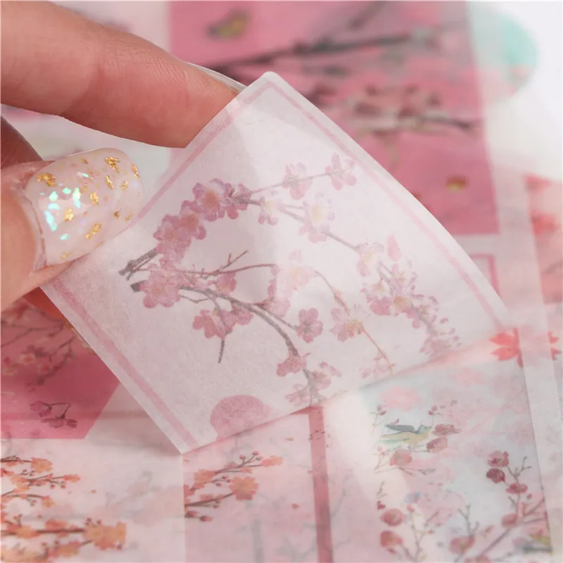 

6 Sheets /Pack Spring Pink Sakura and Kimono Japanese Girl Paper Decorative Stickers Decor 12 Style