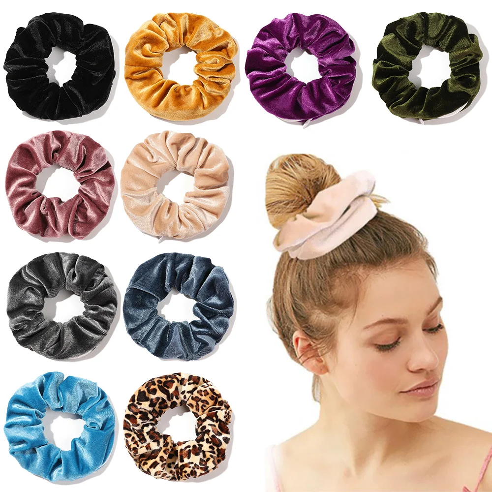 Бархатные резинки с карманами для волос женщин и девочек скрытая резинка